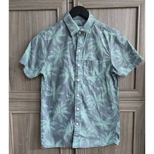 American Eagle Mens SS Button Down Shirt Tropical Print XS